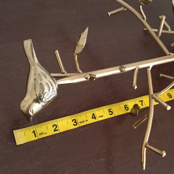 Jewelry Necklace Stand Gold Color Bird Tree Branches Leaves Base bowl - Picture 10 of 11